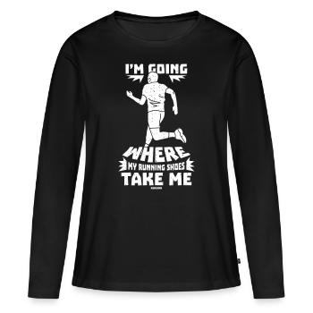 Courir - T-shirt manches longues Premium bio Femme - noir - Devant - Julia (174cm)