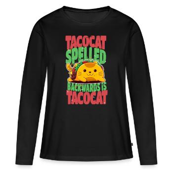 taco - T-shirt manches longues Premium bio Femme - noir - Devant - Julia (174cm)