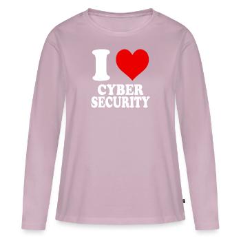 Ich liebe Cyber Security Herz Lustig Witzig - Frauen Premium Bio Langarmshirt - Altrosa - Vorne - Julia (174cm)