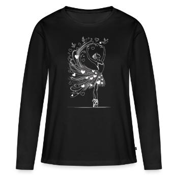 Ballerina - Dance of Hearts - Women's Premium Organic Long Sleeve Shirt - black - Front - Julia (174cm)