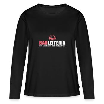 Baustelle Bauleitung Bauarbeiterin Bauleiterin - Frauen Premium Bio Langarmshirt - Schwarz - Vorne - Julia (174cm)