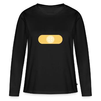 Pavage doux Pastel - T-shirt manches longues Premium bio Femme - noir - Devant - Julia (174cm)