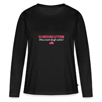 Schiri Unparteiische Handball Schiedsrichterin - Frauen Premium Bio Langarmshirt - Schwarz - Vorne - Julia (174cm)