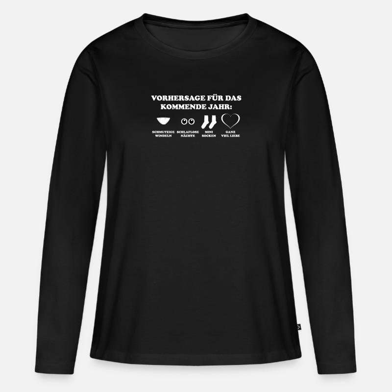 WERDENDER VATER MUTTER - Frauen Premium Bio Langarmshirt - Schwarz