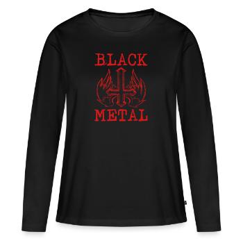 Heavy Metal - BLACK METAL - Frauen Premium Bio Langarmshirt - Schwarz - Vorne - Julia (174cm)