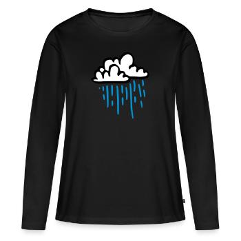 Deux nuages de pluie colorés / deux nuages de pluie - T-shirt manches longues Premium bio Femme - noir - Devant - Julia (174cm)