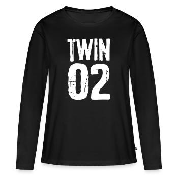 Twin 01 02 Twins Partnerlook Twin cadeau - T-shirt manches longues Premium bio Femme - noir - Devant - Julia (174cm)