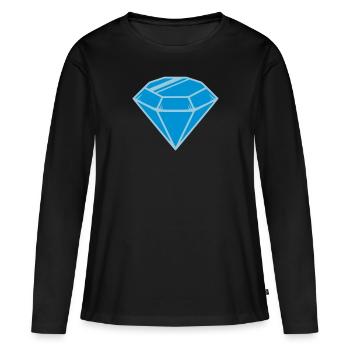 Diamant - T-shirt manches longues Premium bio Femme - noir - Devant - Julia (174cm)