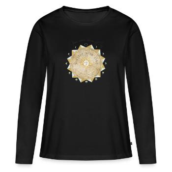 Sterne weisen deinen Weg - Frauen Premium Bio Langarmshirt - Schwarz - Vorne - Julia (174cm)