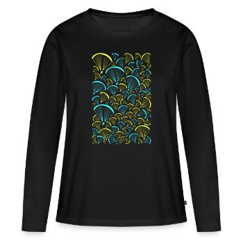 Paragliders in the sky - Frauen Premium Bio Langarmshirt - Schwarz - Vorne - Julia (174cm)