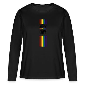 Heureux CSD LGBT Gay Pride Rainbow - T-shirt manches longues Premium bio Femme - noir - Devant - Julia (174cm)