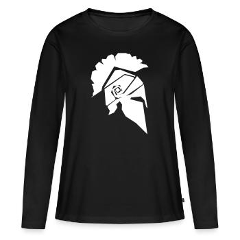 casque guerrier spartiate symbole spartiate - T-shirt manches longues Premium bio Femme - noir - Devant - Julia (174cm)