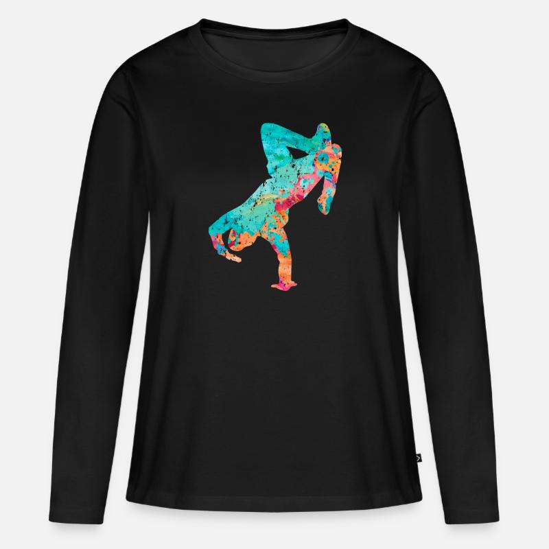 Breakdance Breakdancer PopArt - Women's Premium Organic Long Sleeve Shirt - black