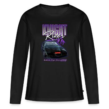 Knight Rider KITT Knight Industry 2000 - T-shirt manches longues Premium bio Femme - noir - Devant - Julia (174cm)