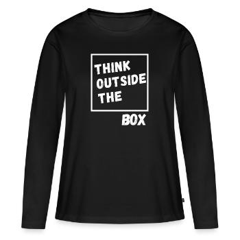 Think outside the Box. Thinking differently - Women's Premium Organic Long Sleeve Shirt - black - Front - Julia (174cm)