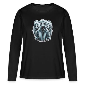 3 Fantômes - T-shirt manches longues Premium bio Femme - noir - Devant - Julia (174cm)