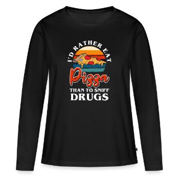 Addiction Santé Cannabis - T-shirt manches longues Premium bio Femme - noir - Devant - Julia (174cm)