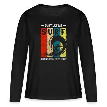 Surfer Surferboy Sport Holiday - T-shirt manches longues Premium bio Femme - noir - Devant - Julia (174cm)