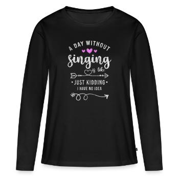 Chanteuse Melody Chant - T-shirt manches longues Premium bio Femme - noir - Devant - Julia (174cm)