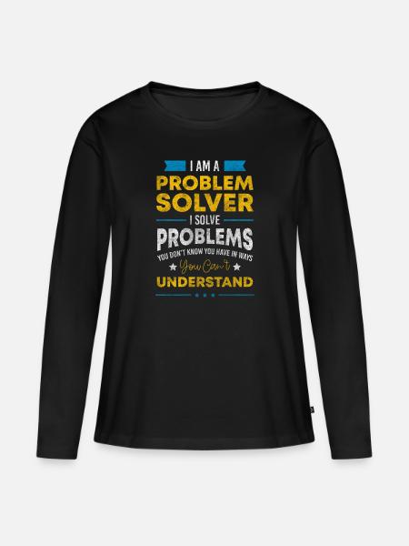 Probleme Lösung Positiv - Frauen Premium Bio Langarmshirt - Schwarz
