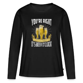 Bar Cocktails Shaker Trinken - Frauen Premium Bio Langarmshirt - Schwarz - Vorne - Julia (174cm)
