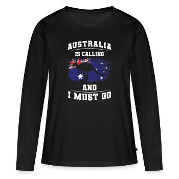 Métropole kangourou de l’Outback - T-shirt manches longues Premium bio Femme - noir - Devant - Julia (174cm)