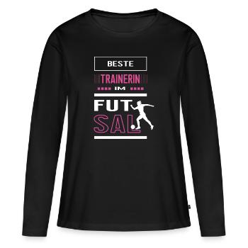 Beste Futsal Trainerin Futsaltrainerin Spiel - Frauen Premium Bio Langarmshirt - Schwarz - Vorne - Julia (174cm)