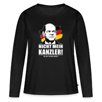 Pas ma chancelière - T-shirt manches longues Premium bio Femme - noir - Devant - Julia (174cm)