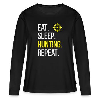 Jagd Jagdbekleidung Jäger Jägerin Hunter Hunting - Frauen Premium Bio Langarmshirt - Schwarz - Vorne - Julia (174cm)