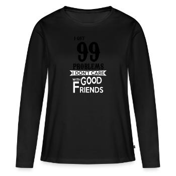 amitié - T-shirt manches longues Premium bio Femme - noir - Devant - Julia (174cm)