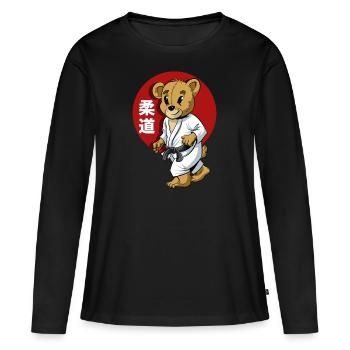 Judo Kinder Maskottchen - Frauen Premium Bio Langarmshirt - Schwarz - Vorne - Julia (174cm)