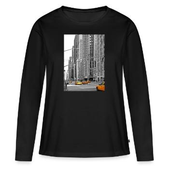 NYC Yellow Cabs Radio City - T-shirt manches longues Premium bio Femme - noir - Devant - Julia (174cm)