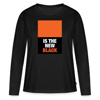 RED-YELLOW is the new BLACK - Frauen Premium Bio Langarmshirt - Schwarz - Vorne - Julia (174cm)