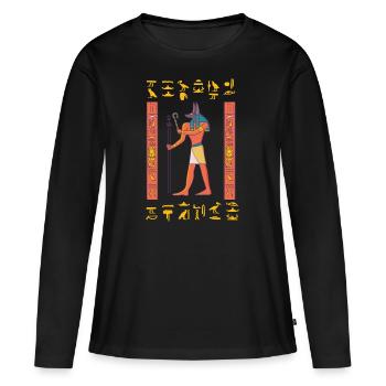 Égypte - T-shirt manches longues Premium bio Femme - noir - Devant - Julia (174cm)