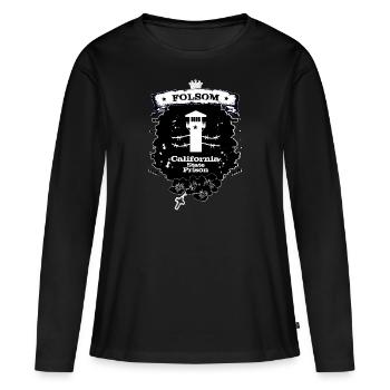 Folsom Prison - T-shirt manches longues Premium bio Femme - noir - Devant - Julia (174cm)