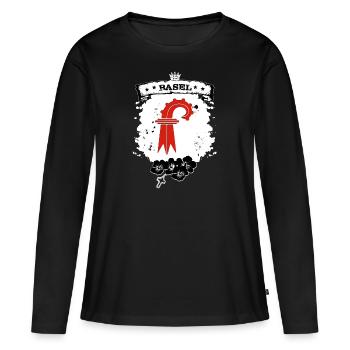 Canton de Bâle - T-shirt manches longues Premium bio Femme - noir - Devant - Julia (174cm)