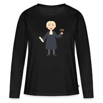 Juges - T-shirt manches longues Premium bio Femme - noir - Devant - Julia (174cm)