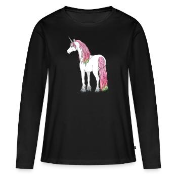 Unicorn unicorn rainbow rainbow horse - Women's Premium Organic Long Sleeve Shirt - black - Front - Julia (174cm)