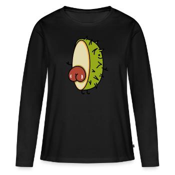 Funny chestnut shows buttocks - Women's Premium Organic Long Sleeve Shirt - black - Front - Julia (174cm)