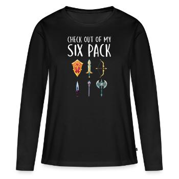 Watch My Abs 6 Pack Funny Weapons RPG Player - Frauen Premium Bio Langarmshirt - Schwarz - Vorne - Julia (174cm)