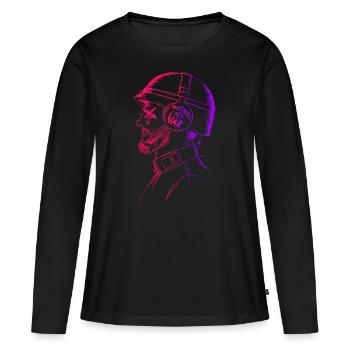 Make music not war - Peace - Women's Premium Organic Long Sleeve Shirt - black - Front - Julia (174cm)