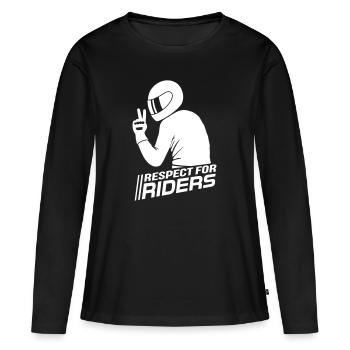 Respect des coureurs - T-shirt manches longues Premium bio Femme - noir - Devant - Julia (174cm)