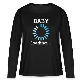 CHARGEMENT DU BÉBÉ - AVOIR UN BÉBÉ - ATTENDRE UNE PROGÉNITURE - T-shirt manches longues Premium bio Femme - noir - Devant - Julia (174cm)