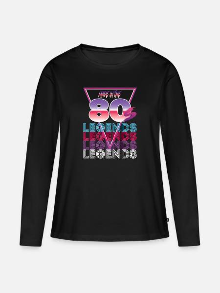 80s - Frauen Premium Bio Langarmshirt - Schwarz