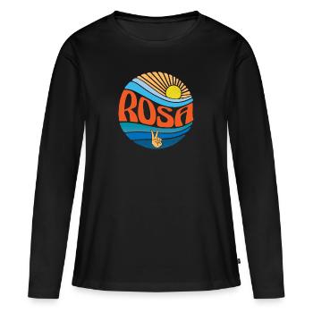 Rosa Shirt Vintage Sunset Rosa Groovy Tie Dye - Women's Premium Organic Long Sleeve Shirt - black - Front - Julia (174cm)