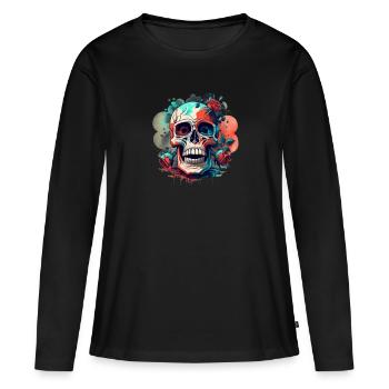 Crâne dans la conception gothique conception vectorielle HD - T-shirt manches longues Premium bio Femme - noir - Devant - Julia (174cm)