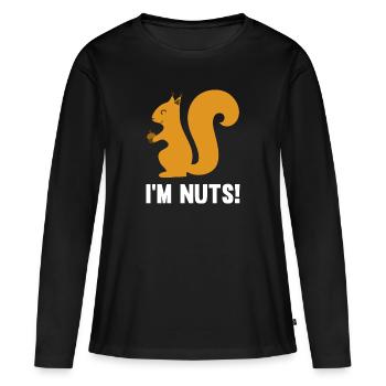 Je suis fou - T-shirt manches longues Premium bio Femme - noir - Devant - Julia (174cm)