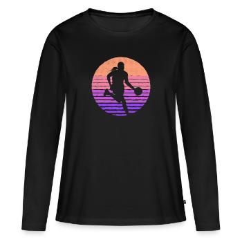 Basketteur Basketteur Basketteur Basketball - T-shirt manches longues Premium bio Femme - noir - Devant - Julia (174cm)