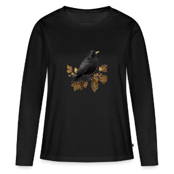 Merle - T-shirt manches longues Premium bio Femme - noir - Devant - Julia (174cm)