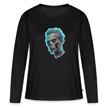 Zombie Woman Halloween - T-shirt manches longues Premium bio Femme - noir - Devant - Julia (174cm)